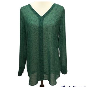 Cabi Sheer Green Long Sleeve Tunic